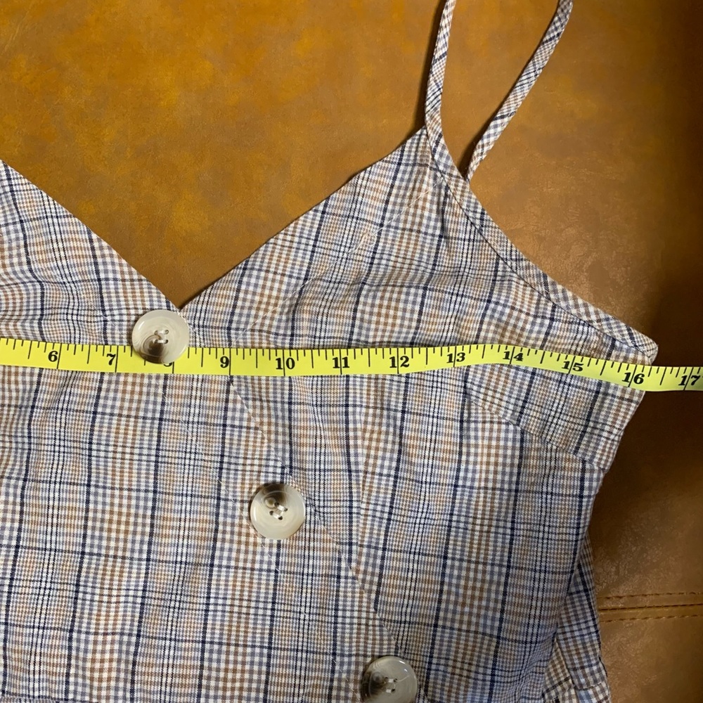 Gray Plaid Mini Dress w/Buttons- Size 6 - Picture 11 of 16